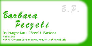 barbara peczeli business card