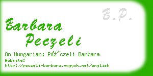 barbara peczeli business card